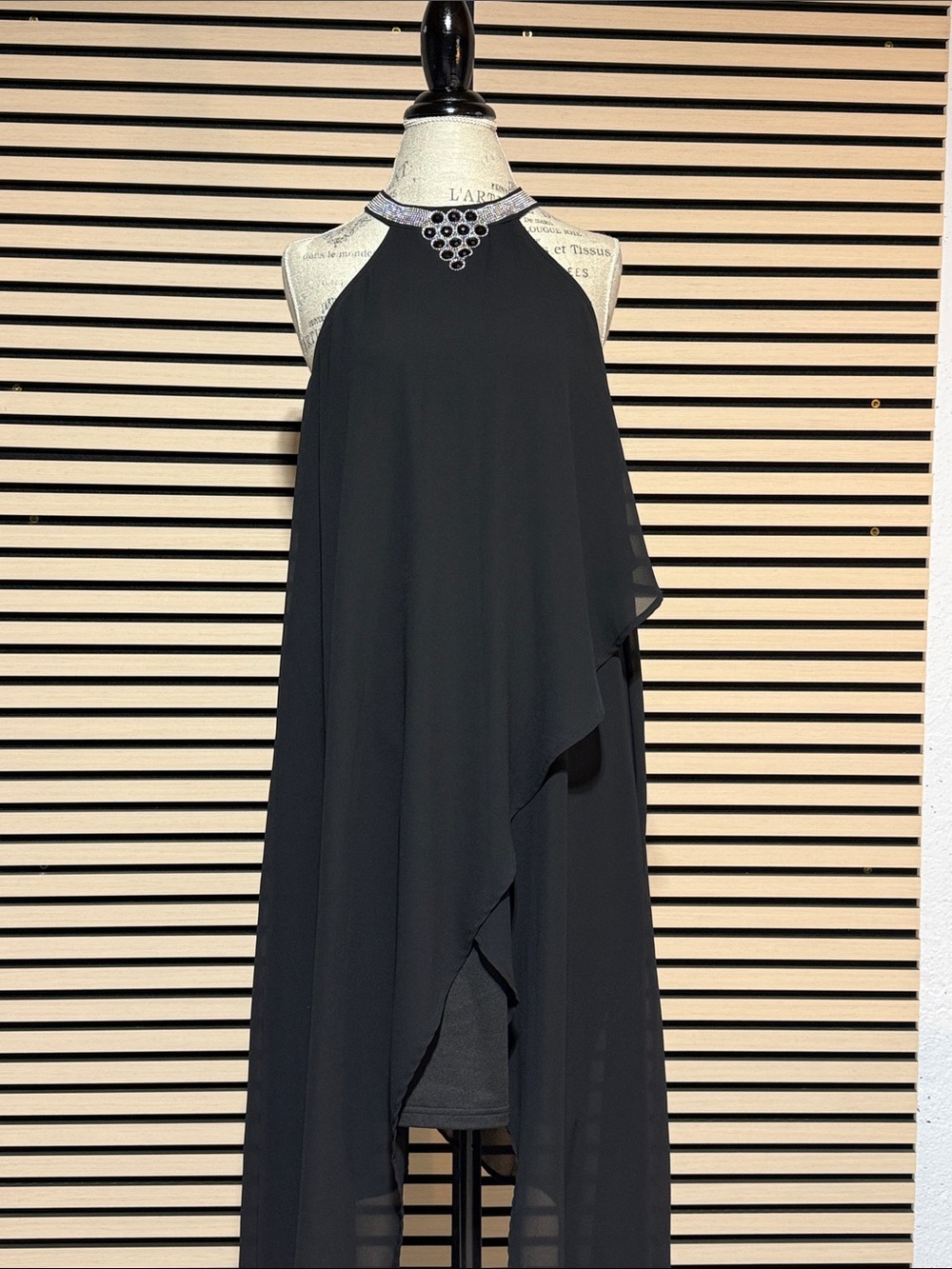 Black Halter High-Low Chiffon Evening Dress
